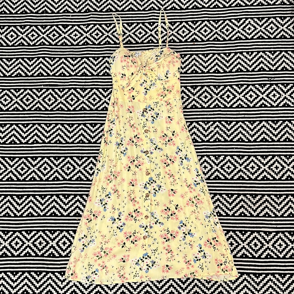 Spring floral midi dress